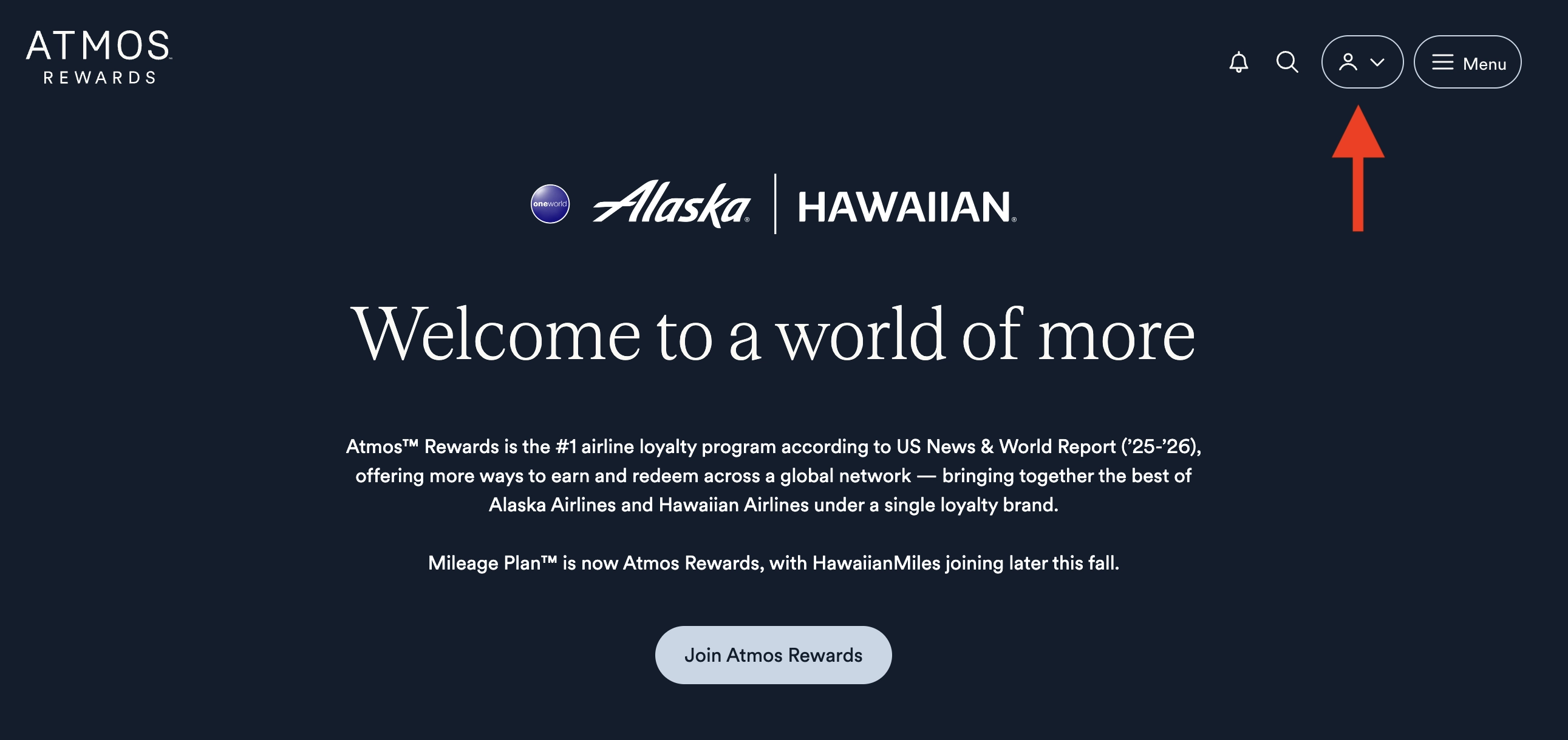 Finding Atmos Rewards award flights on Atmos official website (formerly Alaska Mileage Plan)