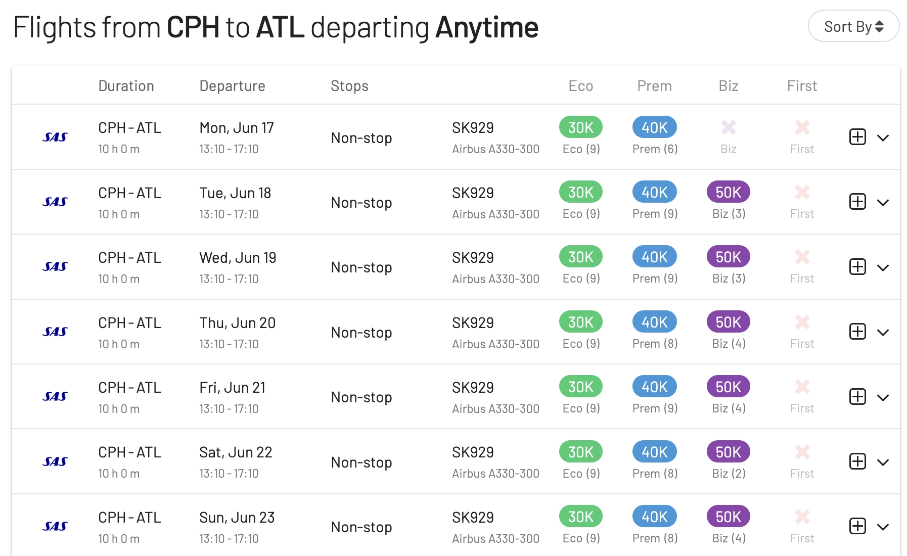 Book SAS' inaugural flight to Atlanta using EuroBonus points.