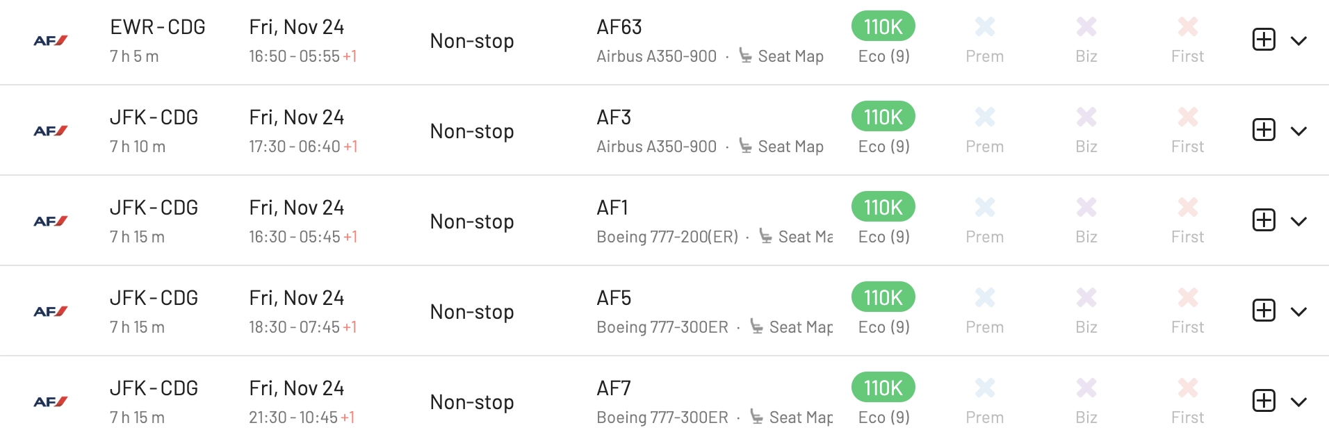 New York to Paris Award Flights with Delta Sky Miles.