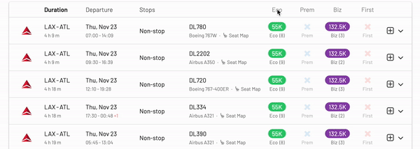 Find cheap Delta SkyMiles award flight with AwardFares.