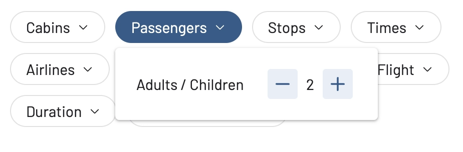 Filter award seat availability alerts by number of passengers/award seats required.