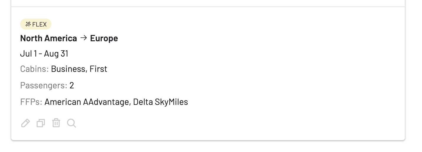 View all your Alerts in AwardFares.