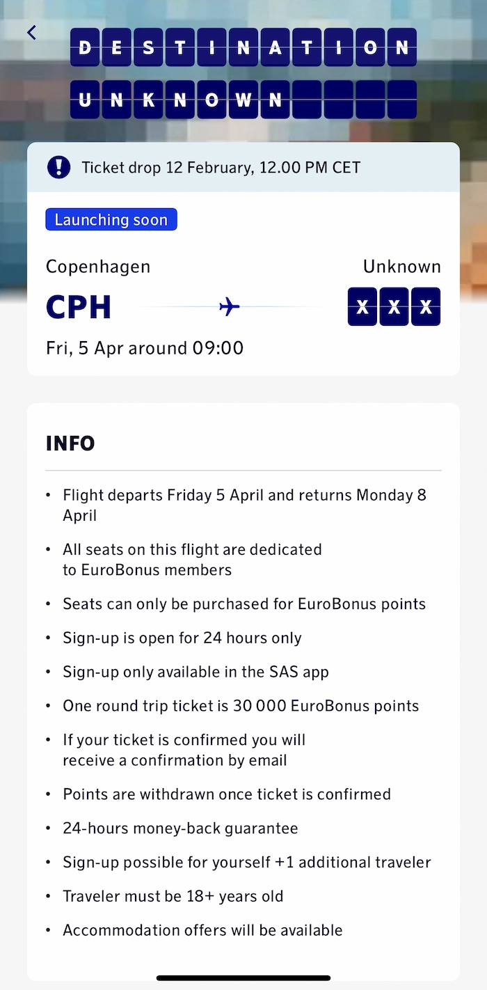 SAS Destination Unknown campaign February 2024.